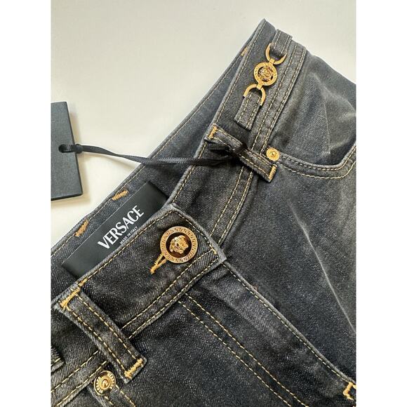 Versace Womens Stone Washed Denim Gray Jeans Size 25 US Italy 1013135 NWT $950 - Picture 13 of 16